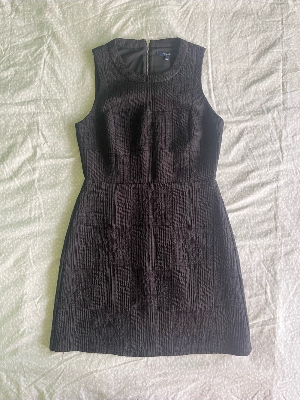 Madewell Black Textured Sleeveless Sheath Mini Dress, Size 4